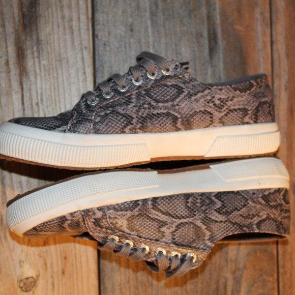 Superga Fantasia Grey Snake Print Womens Sneakers 8.5 New - Picture 7 of 11